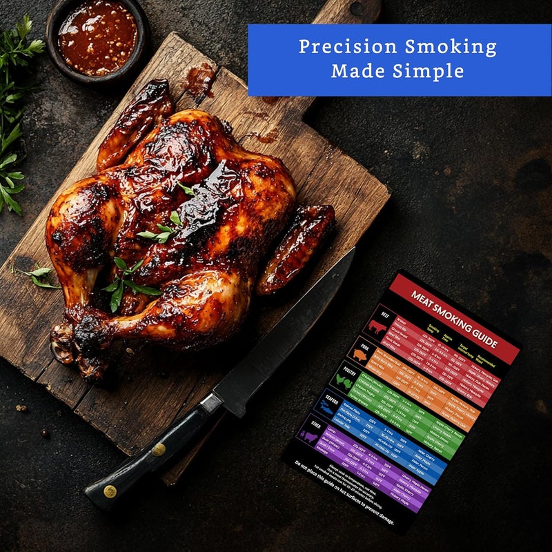 GLOBE ROCKET Meat Smoking Guide Magnet (5 x 7.6 in) – Smoking and Grilling Time & Temperature Chart - Smoker Accessories – Internal Temperature Guide for Beef, Pork, Chicken, and Turkey - Image 5